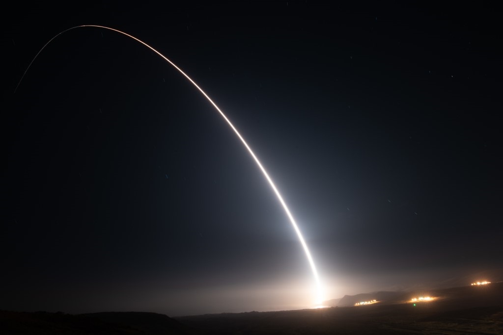 Minuteman III ICBM launches during the operational test