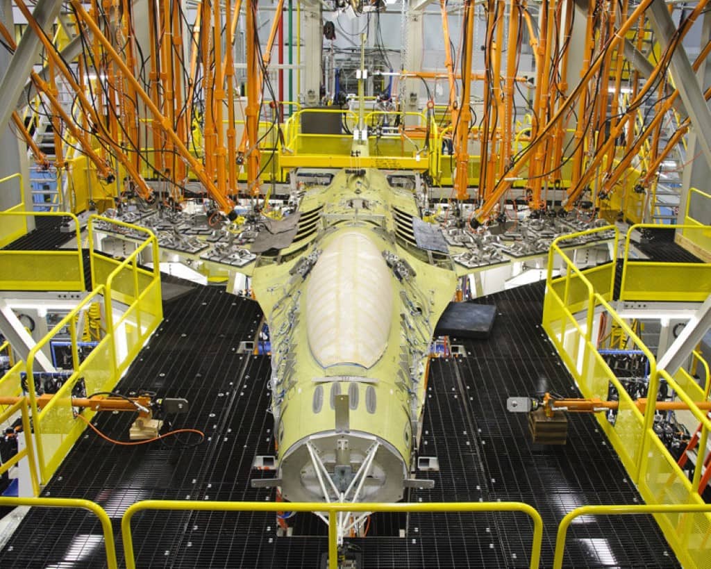 An F-16 undergoing durability testing at Lockheed Martin's facility in Fort Worth, Texas