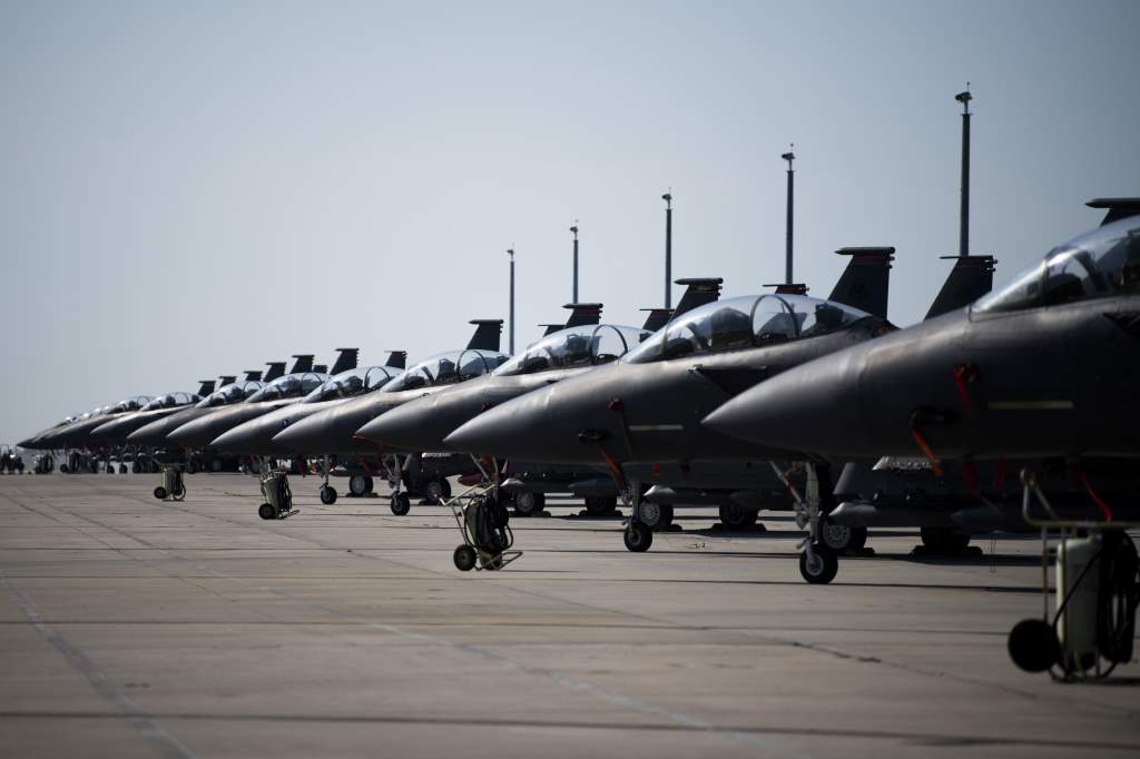 F-15E jets at Tyndall Air Force Base