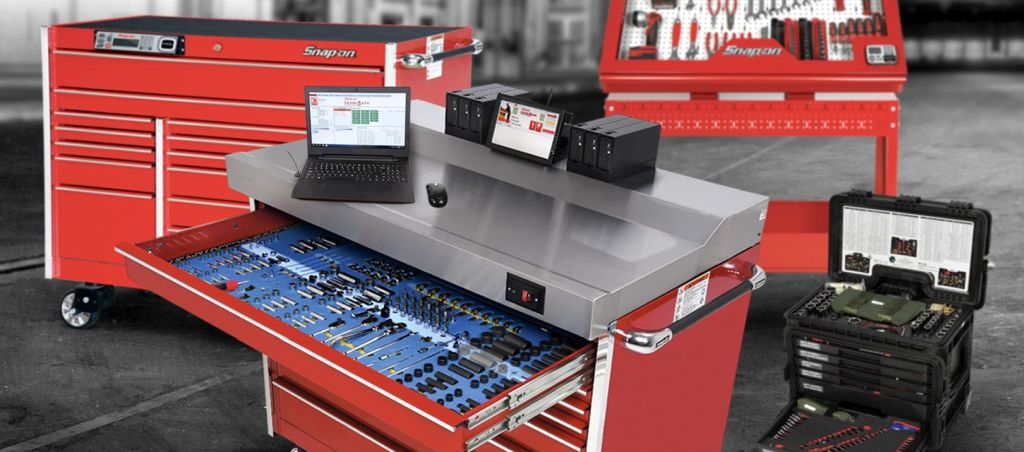 An array of Snap-on Level 5 tool cabinets