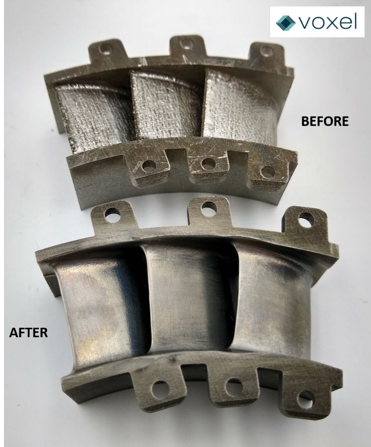 PECM acted as a secondary machining and finishing process on an additively manufactured Inconel turbine vane