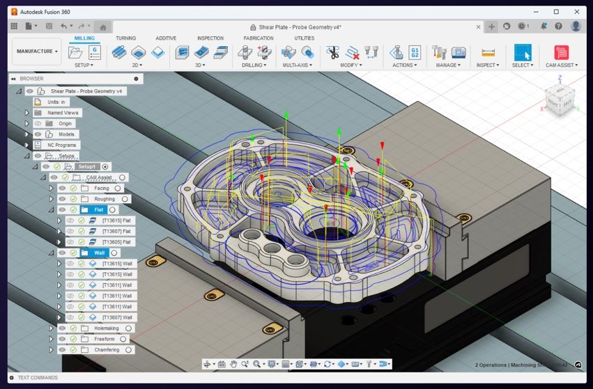 CAM Assist can create complete cutting toolpaths and machining strategies within minutes
